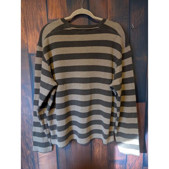 Calvin Klein Long Sleeve Brown Stripe Men's Shirt Size XL Preppy Casual Fall - Picture 3 of 5